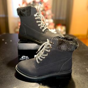 Black Lane Bryant combat boots WIDE